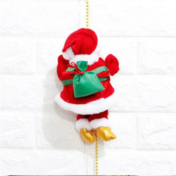 Triogift  Electric Climbing Ladder Santa Claus Doll Toys Funny Christmas Ornaments Gift New Year Christmas Tree Hanging Home Decor Gifts - Image 5