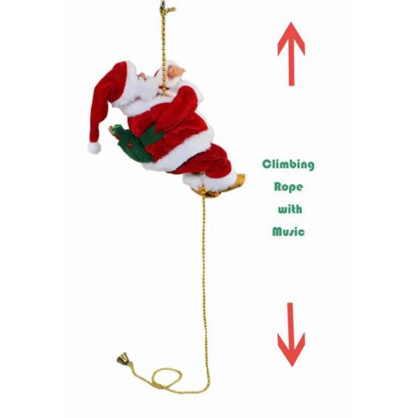 Triogift  Electric Climbing Ladder Santa Claus Doll Toys Funny Christmas Ornaments Gift New Year Christmas Tree Hanging Home Decor Gifts - Image 11