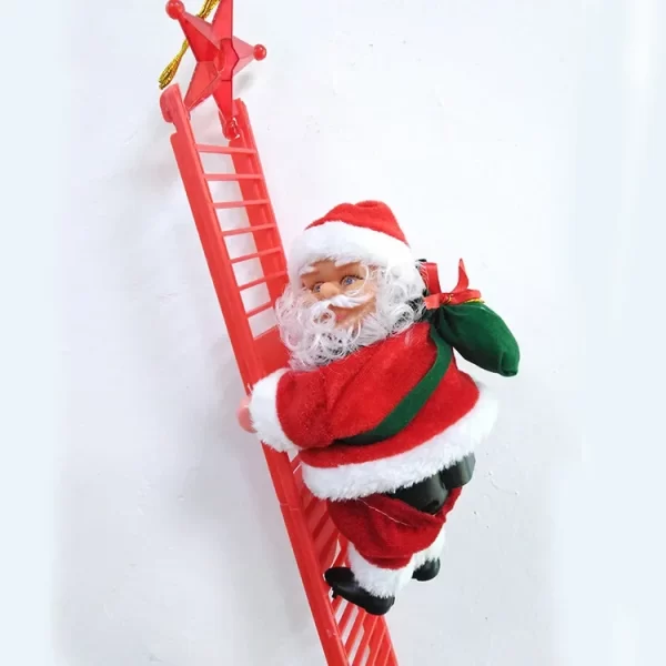 Triogift  Electric Climbing Ladder Santa Claus Doll Toys Funny Christmas Ornaments Gift New Year Christmas Tree Hanging Home Decor Gifts - Image 14