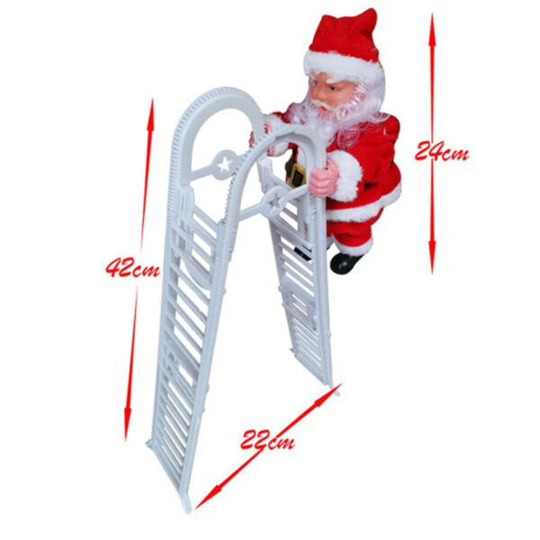 Triogift  Electric Climbing Ladder Santa Claus Doll Toys Funny Christmas Ornaments Gift New Year Christmas Tree Hanging Home Decor Gifts - Image 8