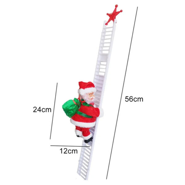 Triogift  Electric Climbing Ladder Santa Claus Doll Toys Funny Christmas Ornaments Gift New Year Christmas Tree Hanging Home Decor Gifts - Image 10