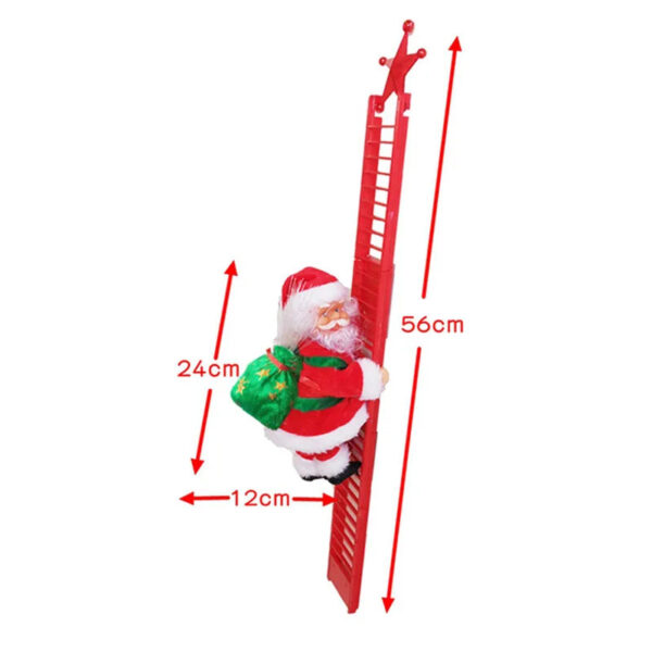 Triogift  Electric Climbing Ladder Santa Claus Doll Toys Funny Christmas Ornaments Gift New Year Christmas Tree Hanging Home Decor Gifts - Image 12