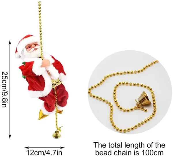 Triogift  Electric Climbing Ladder Santa Claus Doll Toys Funny Christmas Ornaments Gift New Year Christmas Tree Hanging Home Decor Gifts - Image 17