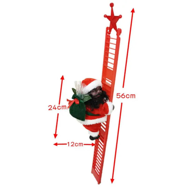 Triogift  Electric Climbing Ladder Santa Claus Doll Toys Funny Christmas Ornaments Gift New Year Christmas Tree Hanging Home Decor Gifts - Image 7